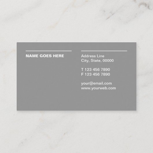 Eenvoudige minimalistische professionele Visitekaa Visitekaartje (Achterkant)