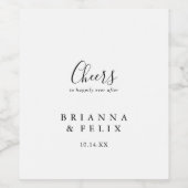 Eenvoudige minimalistische proost bruiloft wijn et wijn etiket (Enkel label)