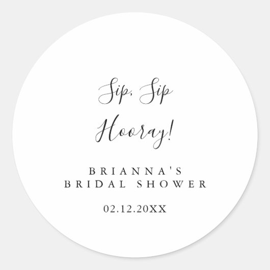 Eenvoudige Minimalistische Proost Proost Hoera Bru Ronde Sticker (Voorkant)