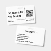 Eenvoudige Minimalistische QR-code Aangepast Profe Badge (Voor- en achterkant)