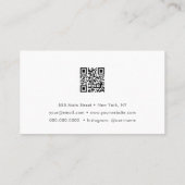 Eenvoudige minimalistische QR-code Bord Roze Moder Visitekaartje (Achterkant)