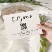 Eenvoudige minimalistische QR-code bruiloft RSVP-K RSVP Kaartje