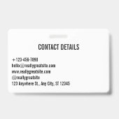 Eenvoudige minimalistische QR-code Custom Professi Badge (Achterkant)