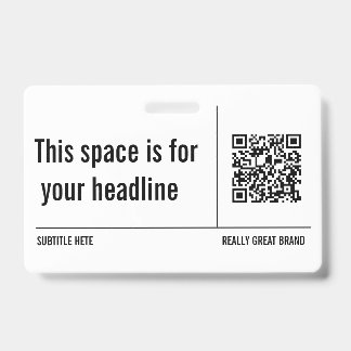 Eenvoudige minimalistische QR-code Custom Professi Badge