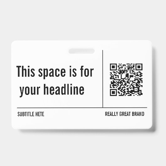 Eenvoudige minimalistische QR-code Custom Professi Badge (Voorkant)