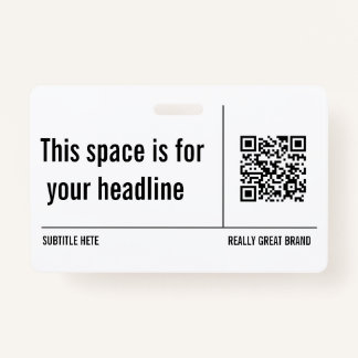 Eenvoudige minimalistische QR-code Custom Professi Badge