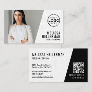 Eenvoudige Minimalistische QR-code Foto Logo Visitekaartje