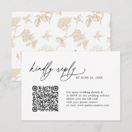 Eenvoudige Minimalistische QR-code Huwelijks RSVP  Kaartje