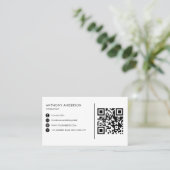 Eenvoudige minimalistische QR-code met uw Logo Visitekaartje (Staand voorkant)