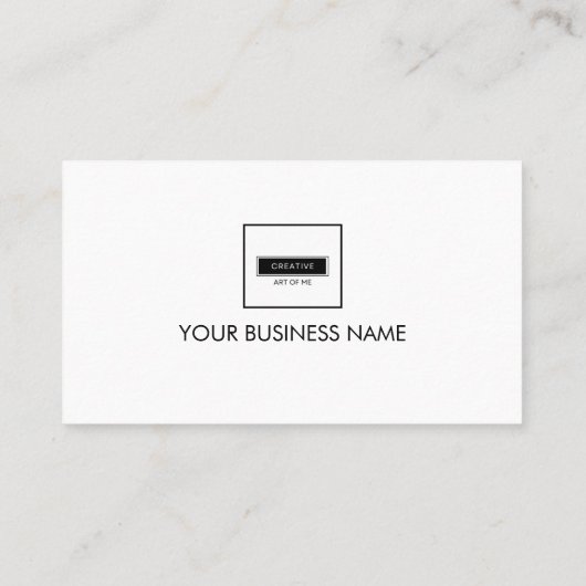 Eenvoudige minimalistische QR-code met uw Logo Visitekaartje (Achterkant)