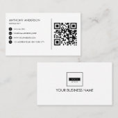 Eenvoudige minimalistische QR-code met uw Logo Visitekaartje (Voorkant / Achterkant)