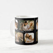 Eenvoudige minimalistische randfotoparen Namen Koffiemok (Voorkant links)