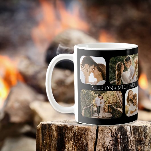 Eenvoudige minimalistische randfotoparen Namen Koffiemok