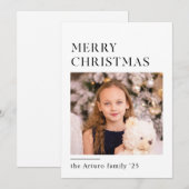 eenvoudige minimalistische redactionele kerstkaart (Voorkant / Achterkant)