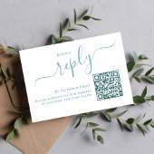 Eenvoudige minimalistische respons RSVP QR-code Kaartje