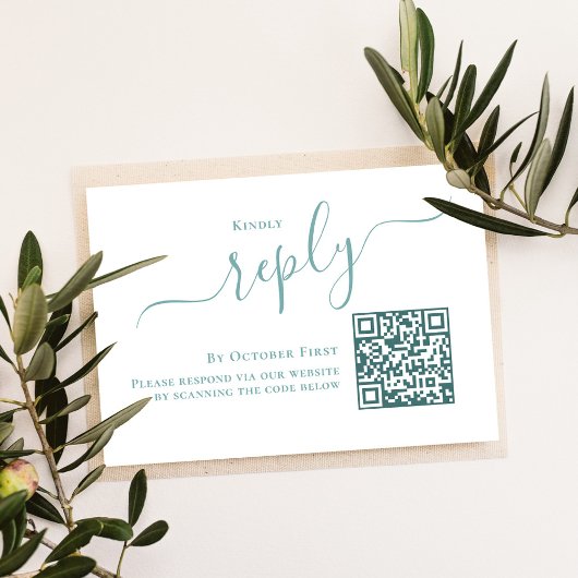Eenvoudige minimalistische respons RSVP QR-code Kaartje