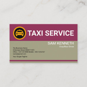 Eenvoudige minimalistische Retro Red Columns Taxi- Visitekaartje