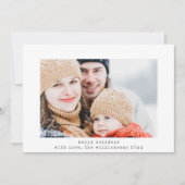 Eenvoudige minimalistische retro typemachine twee  feestdagenkaart (Voorkant)