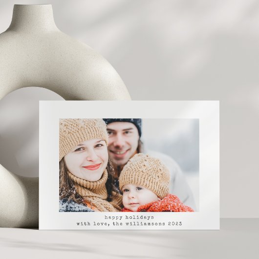 Eenvoudige minimalistische retro typemachine twee  feestdagenkaart