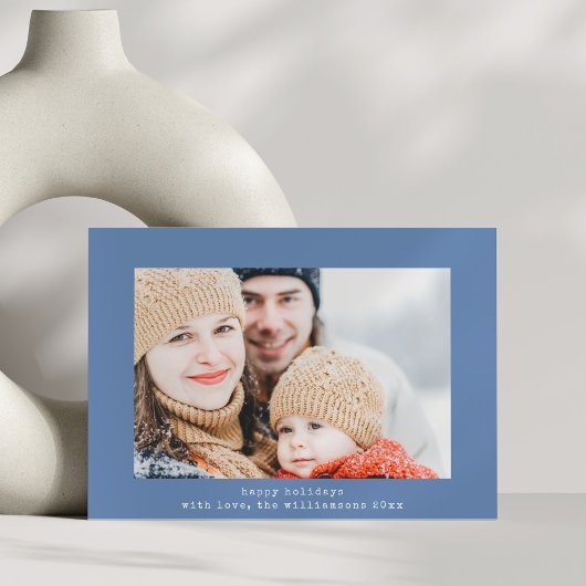 Eenvoudige minimalistische retro typemachine twee feestdagenkaart