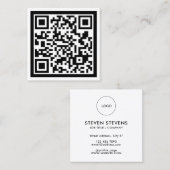 Eenvoudige minimalistische reuzenQR-code Vierkante Visitekaartje (Voorkant / Achterkant)