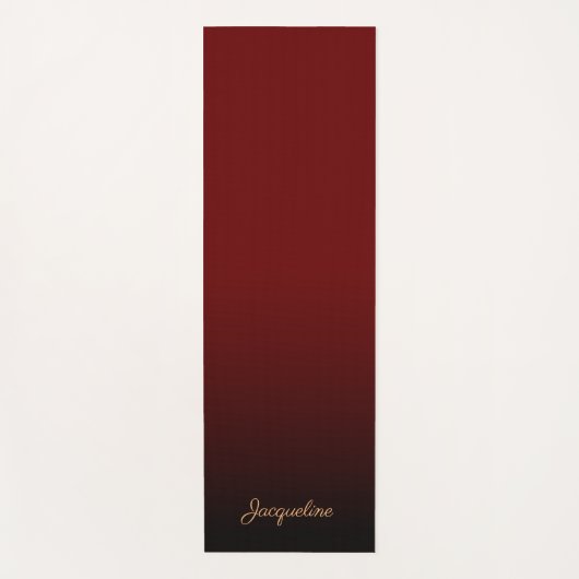 Eenvoudige minimalistische RODE DARK naar BLACK Om Yogamat (Voorkant)