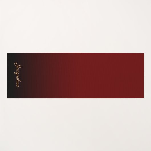 Eenvoudige minimalistische RODE DARK naar BLACK Om Yogamat (Voorkant (horizontaal))