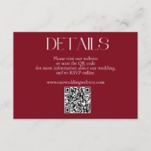 Eenvoudige minimalistische rode QR-code bruiloft w