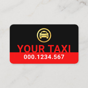Eenvoudige Minimalistische Rode Taxi Uithangbord Visitekaartje