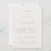 Eenvoudige minimalistische romantische bruiloft kaart (Achterkant)