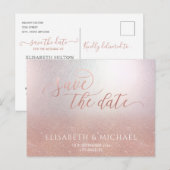 Eenvoudige minimalistische romantische roos gouden aankondigingskaart (Voorkant / Achterkant)