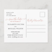 Eenvoudige minimalistische romantische roos gouden aankondigingskaart (Achterkant)