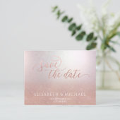 Eenvoudige minimalistische romantische roos gouden aankondigingskaart (Staand voorkant)