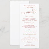 Eenvoudige minimalistische romantische roze gouden menu (Voorkant / Achterkant)