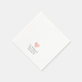 Eenvoudige minimalistische roze hart liefde bruilo servet (Hoek)