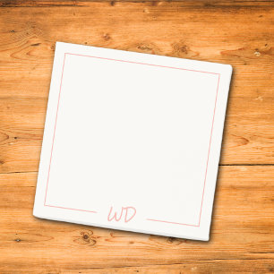 Eenvoudige minimalistische roze monogram initialen post-it® notes