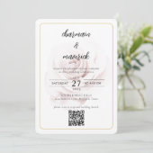 Eenvoudige Minimalistische Roze QR-code Fotobruilo Kaart (Staand voorkant)