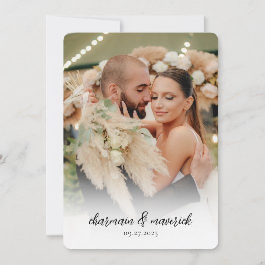 Eenvoudige Minimalistische Roze QR-code Fotobruilo Kaart (Achterkant)