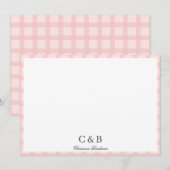 Eenvoudige minimalistische roze strepen notitiekaartje (Voorkant / Achterkant)