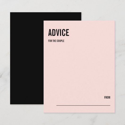 Eenvoudige Minimalistische Roze Typografie Huwelij Advieskaart (Voorkant / Achterkant)