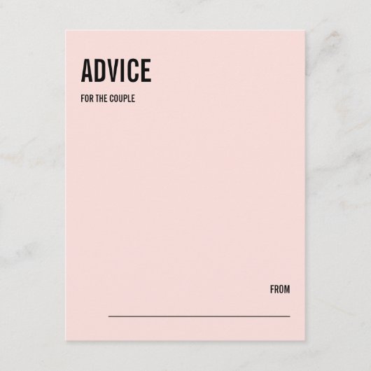 Eenvoudige Minimalistische Roze Typografie Huwelij Advieskaart (Voorkant)
