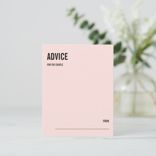 Eenvoudige Minimalistische Roze Typografie Huwelij Advieskaart (Staand voorkant)