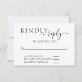 Eenvoudige minimalistische RSVP-bruiloft RSVP Kaartje (Voorkant)