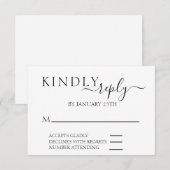 Eenvoudige minimalistische RSVP-bruiloft RSVP Kaartje (Voorkant / Achterkant)