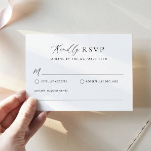 Eenvoudige minimalistische RSVP-kaart Notitiekaartje