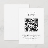 Eenvoudige minimalistische RSVP met Kaart voor QR- (Voorkant / Achterkant)