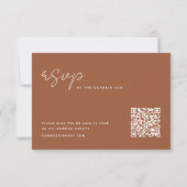Eenvoudige minimalistische RSVP met QR Code Kaart Notitiekaartje (Voorkant)