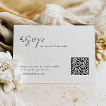 Eenvoudige minimalistische RSVP met QR Code Kaart