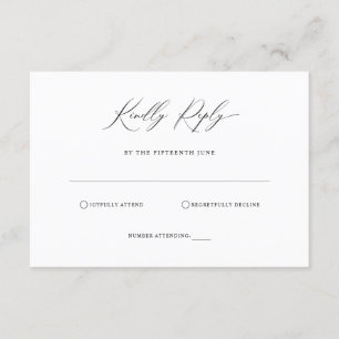 Eenvoudige minimalistische RSVP Reply Kaart
