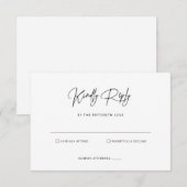 Eenvoudige minimalistische RSVP Reply Kaart (Voorkant / Achterkant)